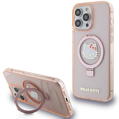 Étui Hello Kitty Ring Stand Glitter MagSafe pour iPhone 15 Pro Max, rose - Neuf