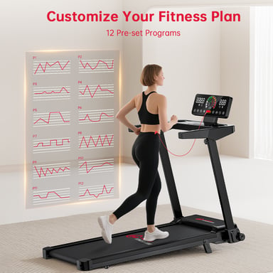 Cinta de correr plegable Q8, velocidad 1-12 km/h, inclinación manual del 5%