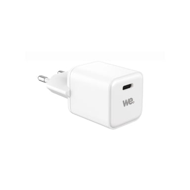 Bundle chargeur WE PC GaN 1 port USB-C 45W - PD3.0 + câble USB-C/USB-C 2m - Blanc