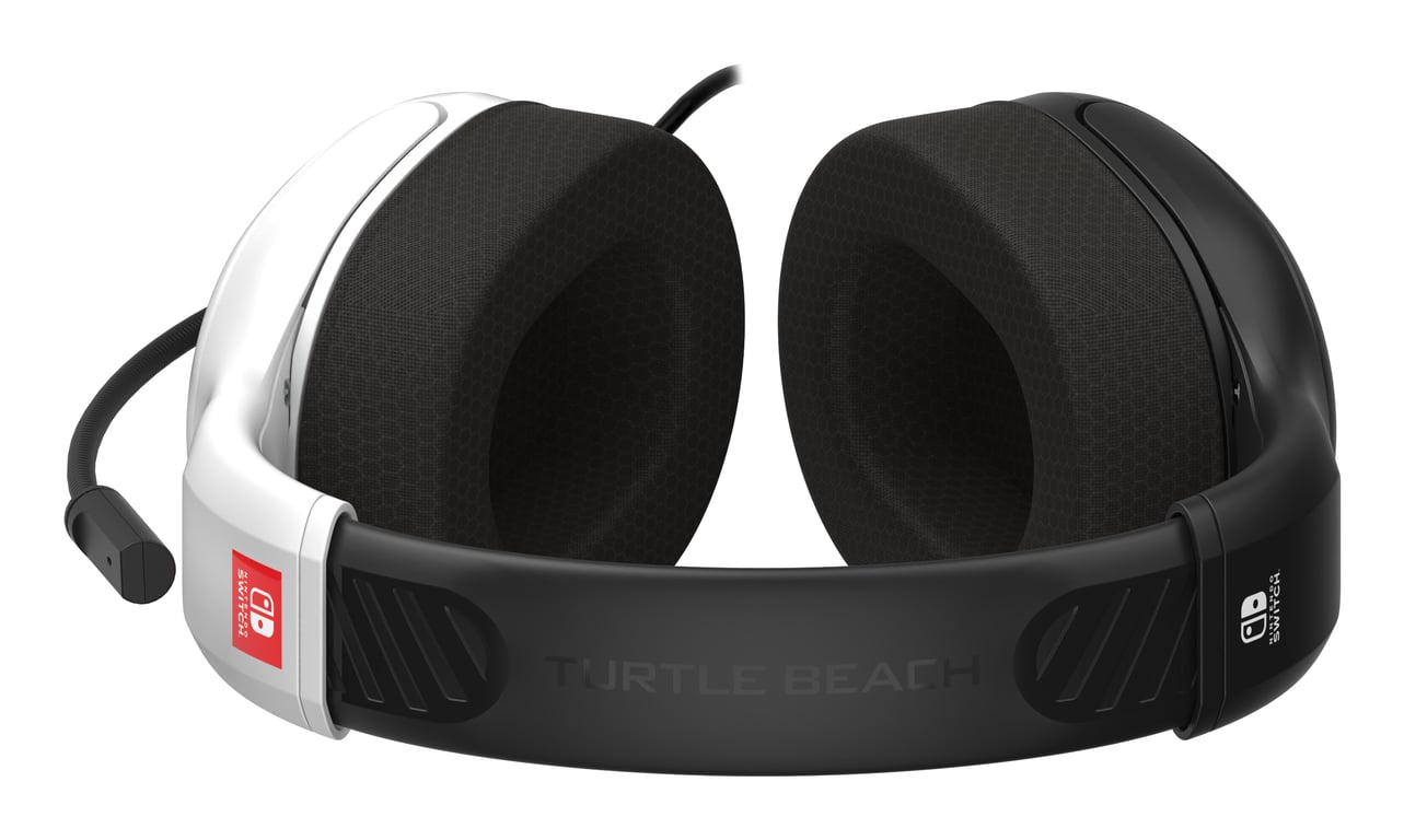 Turtle Beach Airlite Fit Casque de Jeu Filaire Noir et Blanc sous Licence Officielle pour Toutes Les Nintendo Switch - Microphone à Bascule et Silencieux, Oreillettes de Confort supérieur - Neuf