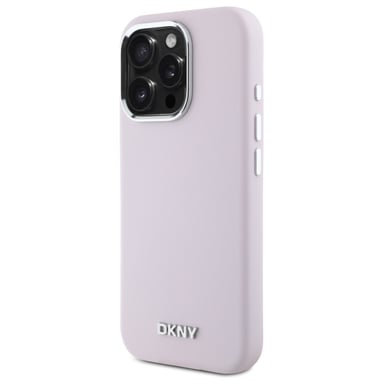 Étui DKNY pour iPhone 16 Pro Max  6.9'' rose étui rigide Liquid Silicone Small Metal Logo MagSafe