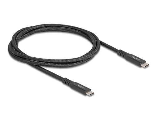 DeLOCK USB 20 Gbps USB Type-C maschio-maschio PD 3.0 100 W Cavo E-Marker da 1 m in metallo nero