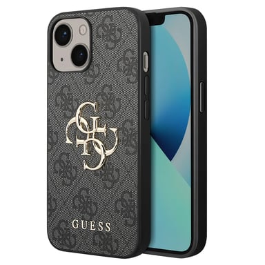 Guess Funda rígida para Apple iPhone 13 Mini PU 4G Grande Gris
