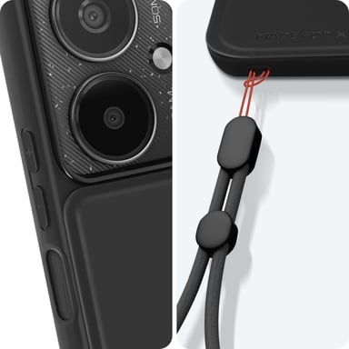 Xfm Funda con cierre para Redmi 13C y Poco M6 Made Card Case Negro