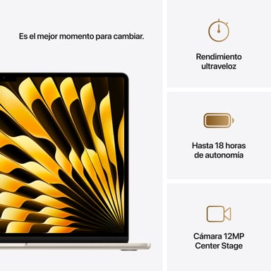 Macbook Air M4 (2025) 15', 512 Go 24 Go Apple GPU 10, Lumière stellaire - QWERTY ES