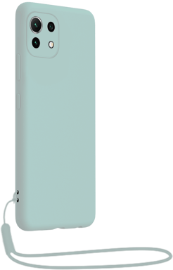 Xiaomi Mi 11 5G Funda de silicona + Correa de mano a juego Azul cielo Bigben