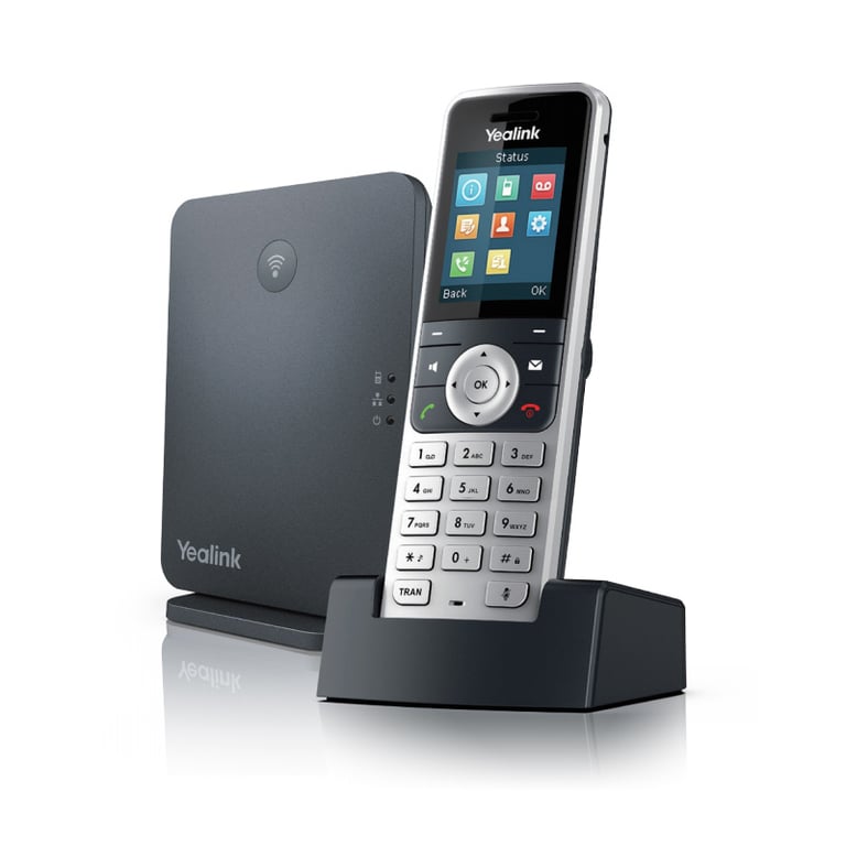 Yealink W53P Téléphone VoIP sans fil DECT conférence à trois capacité d'appel SIP SIP v2 SRTP 8 lignes - vue 2