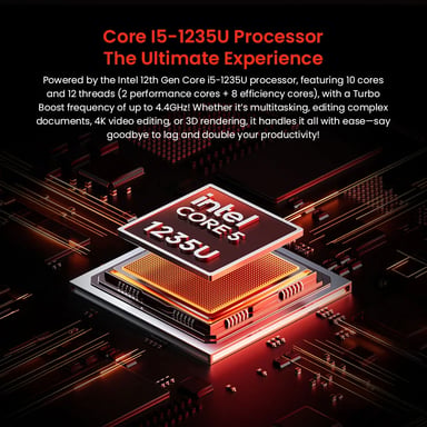 AOOSTAR WTR MAX NAS Mini PC Barebone (senza RAM né SSD), Intel Core i5?1235U, 10 core fino a 4,4?GHz, 11 alloggiamenti di archiviazione (6×HDD 3,5'' + 5×SSD M.2 PCIe 3.0), triplo display 4K tramite HDMI+DP+USB4, doppia LAN 2,5G + doppia porta SFP+ 10?GbE, espansione OCuLink