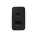 Samsung EP-TA220NBEGEU - Adaptateur Secteur Duo USB Type C & USB A - 35W, Noir (Emballage Original)