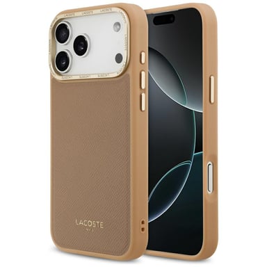 Etui Lacoste Champs Elysees Gold Logo MagSafe do iPhone 17 Pro Max ró?owy