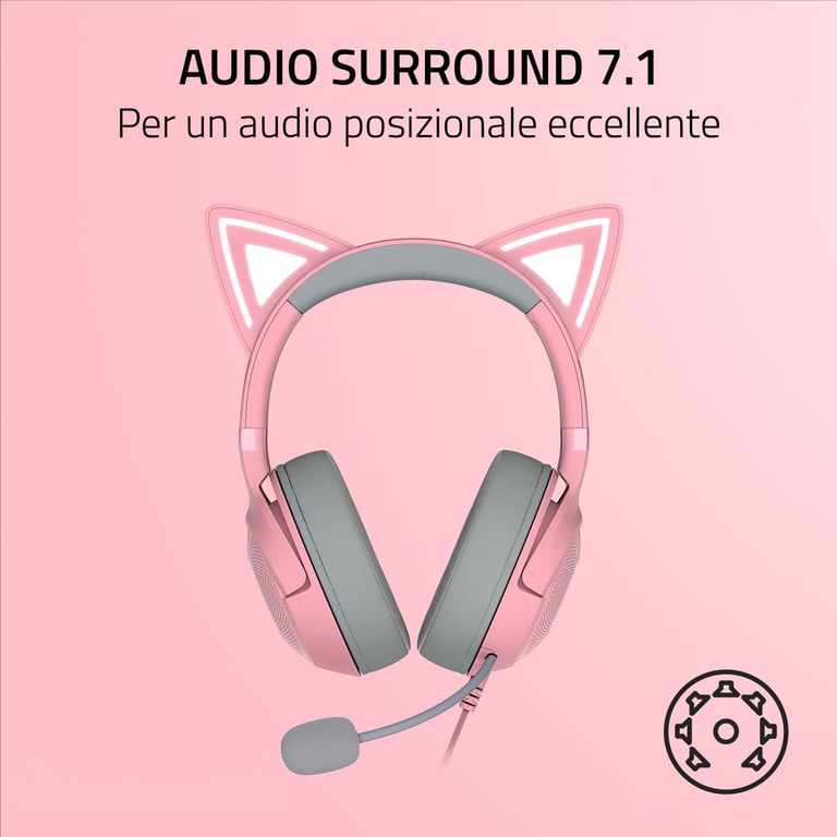 Casque Filaire Razer Kraken Kitty V2 – RGB, Oreilles De Chat, Son Surround 7.1 - vue 3
