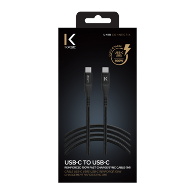 Cavo di ricarica rapida/sincronizzazione da USB-C a USB-C rinforzato da 100W (1M)