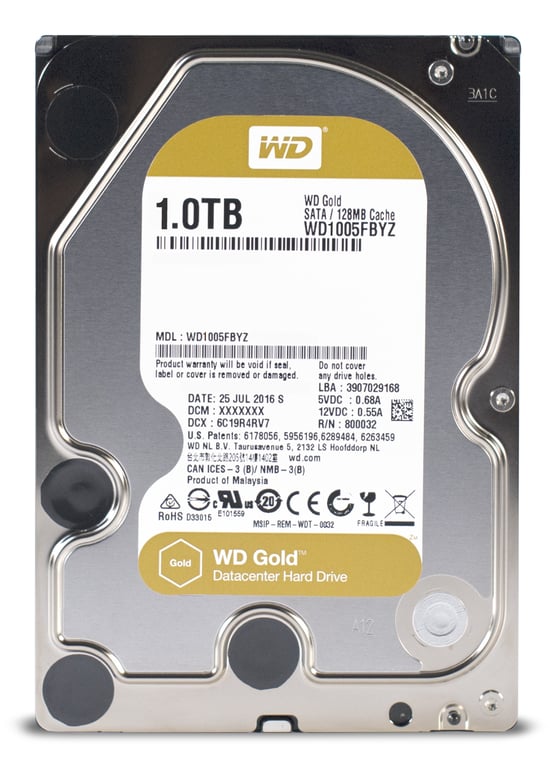 Western Digital Gold disque dur 1 To 7200 tr/min 128 Mo 3.5  Série ATA III - Neuf