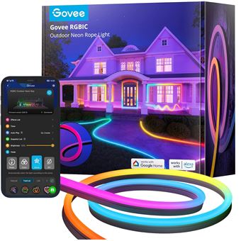 Ruban LED néon extérieur Govee RGBIC 10 m 24 V IP67 contrôle vocal 1130 lm multicolore - Neuf