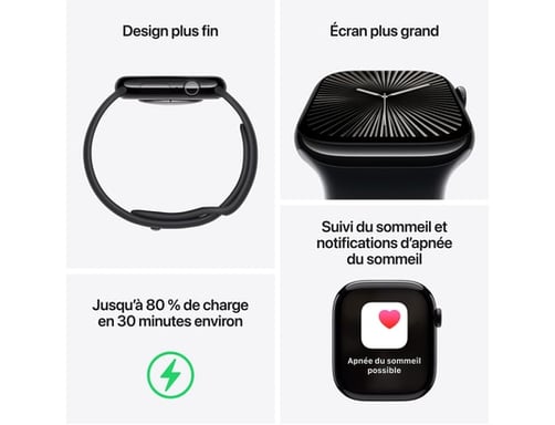 Apple Watch Series 10 OLED 42 mm Digital 374 x 446 Pixeles Pantalla táctil 4G Negro Wifi GPS (satélite)
