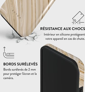 Burga Funda para iPhone 15 Tough A prueba de golpes modelo Full Glam Beige