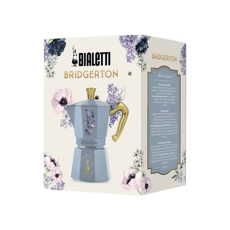 Cafetière Italienne Bialetti Moka Express Bridgerton 6 Tasses – Aluminium, Bleu Pastel - vue 4