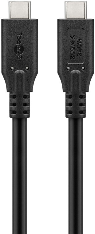 Goobay 74186 câble USB USB4 Gen 2x2 0,5 m USB C Noir - Neuf