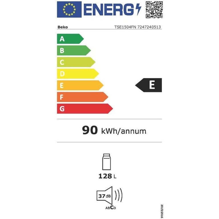Réfrigérateur Table Top Beko TSE1504FN – 128L Froid Statique Classe E - vue 6