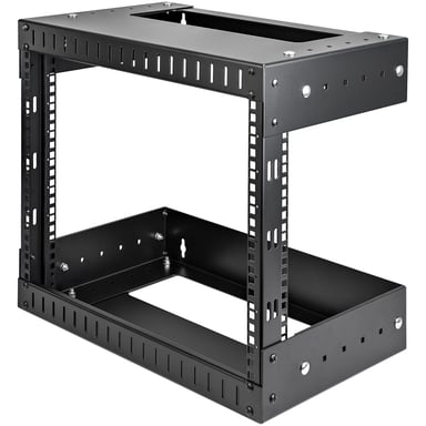StarTech.com Rack Réseau Mural 8U à 2 Montants, Rack Serveur 19'' à Cadre Ouvert avec Profondeur Ajustable, Rack de Données Mural pour IT/AV/Panneau de Patch/ Equipement IT - Écrous et Vis de Fixation Inclus