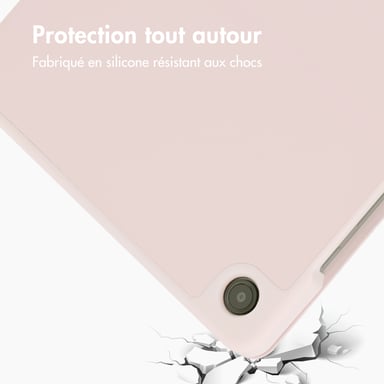 Accezz Coque tablette portefeuille Smart Silicone pour Samsung Galaxy Tab A11 Plus / A9 Plus - Rose