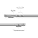 Macbook Air M5 (2026) 15'', 512 Go RAM 16 Go Apple GPU 10, Argent - QWERTY ES