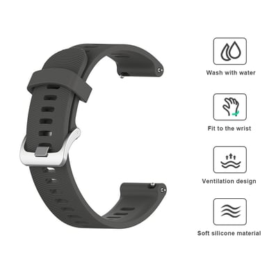 Bracelet de montre en silicone pour Garmin Forerunner 245 Grey 20 mm
