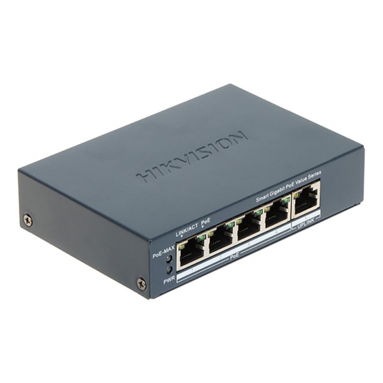 Hikvision Switch DS 3E1505P EI/ Gestito L2 con 4 Porte Gigabit RJ45 PoE - vue 2