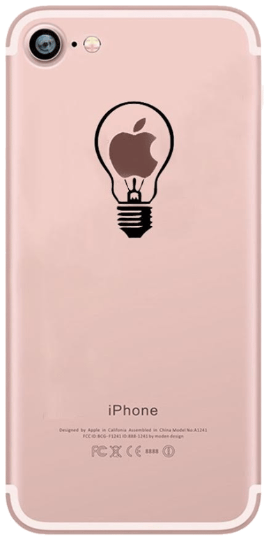 Coque Silicone IPHONE 7 Ampoule Transparente Fun APPLE Lumière Idée Pomme Protection Gel Souple