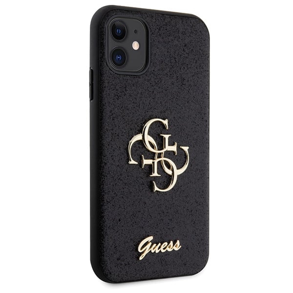 Guess Glitter Script Big 4G Coque iPhone 11 Or - vue 4