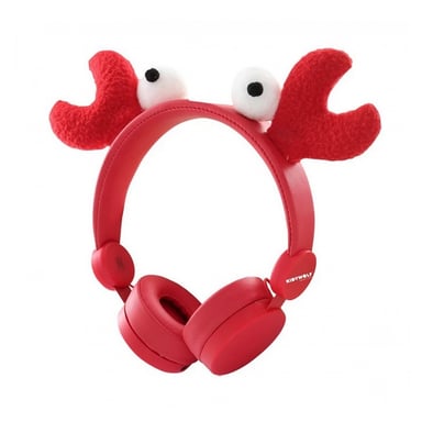 Auriculares de audio para niños KIDYEARS - Diseño de cangrejo divertido y seguro