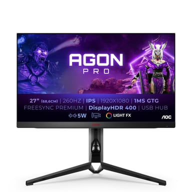 AOC AGON PRO AG274FZ pantalla plana para PC 68,6 cm (27'') 1920 x 1080 píxeles Full HD LED Negro, Rojo