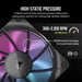 Corsair iCUE LINK RX120 RGB Carcasa del ordenador Ventilador 12 cm Negro 1 pieza(s)