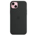 Coque en silicone avec MagSafe pour iPhone 15 Plus Noir
