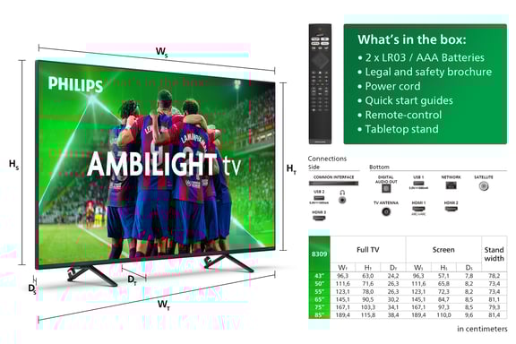 Philips 8000 series 55PUS8309/12 Televisor 139,7 cm (55'') 4K Ultra HD Smart TV Wifi Negro