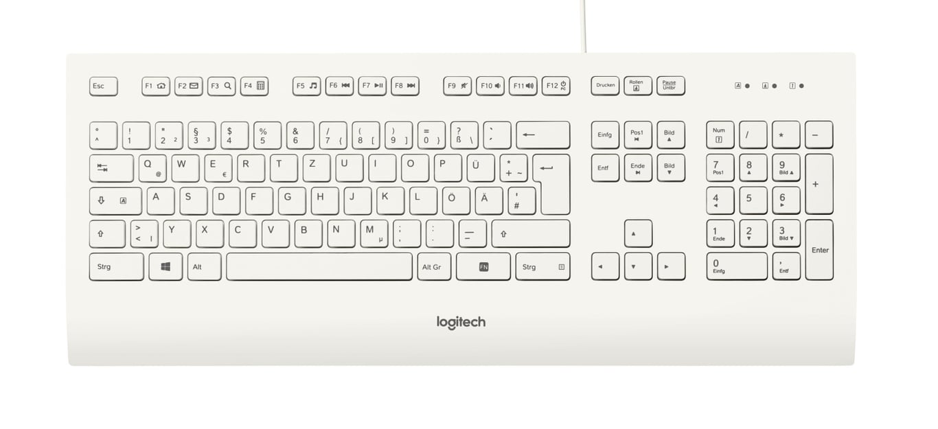 Logitech K280E Pro f/ Business clavier Bureau USB QWERTZ Allemand Blanc - Neuf