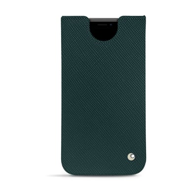 Pochette cuir Apple iPhone 11 -  - Vert - Cuir saffiano
