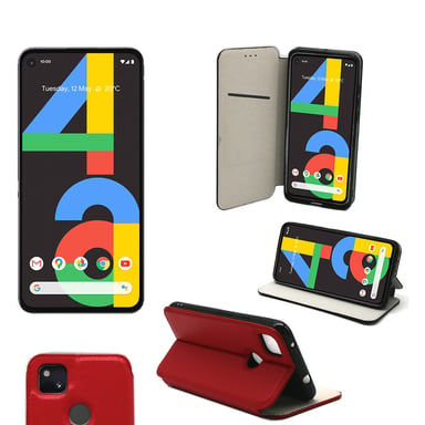 Google Pixel 4A 4G Etui / Housse pochette protection rouge