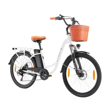 TTGO YY-26ST Bicicletta elettrica - Motore 250W Batteria 36V14.5AH Pneumatici 26 pollici Velocità massima 25 km/h Freni a disco meccanici - Bianco