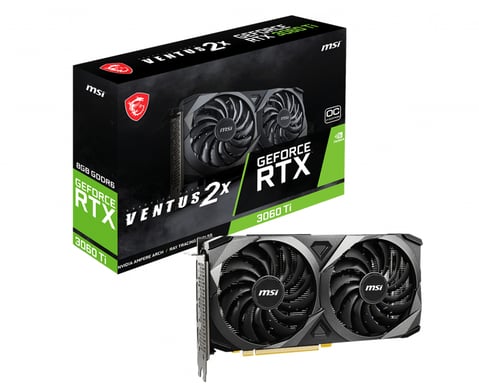 MSI RTX 3060 TI VENTUS 2X 8G OC V1 LHR carte graphique NVIDIA GeForce RTX 3060 Ti 8 Go GDDR6