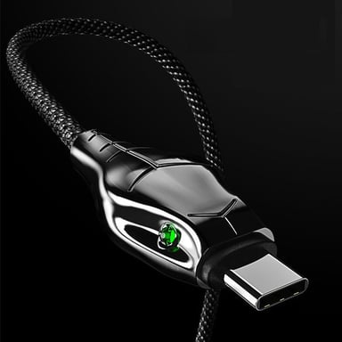 Cable Chargeur Ultra Rapide 3m Type C Cobra pour Smartphone Android Very Fast Charge 5A (NOIR)
