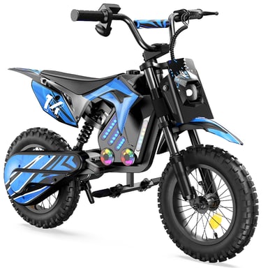 Moto électrique A14 pour enfants, moteur 500 W, batterie 36 V 5,2 Ah, pneu tout-terrain 14 pouces. Cadeau idéal pour les enfants.