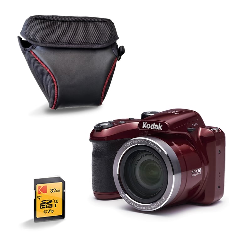 KODAK Pack Numérique Bridge Pixpro AZ401 + Étui de Protection + Carte SD – Appareil Photo 16 MP Zoom Optique 40x Grand Angle 24 mm Écran LCD 3 Vidéo HD Panorama 180° - vue 2