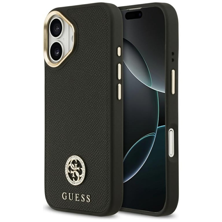 Guess Coque Grained Strass Logo MagSafe pour iPhone 17