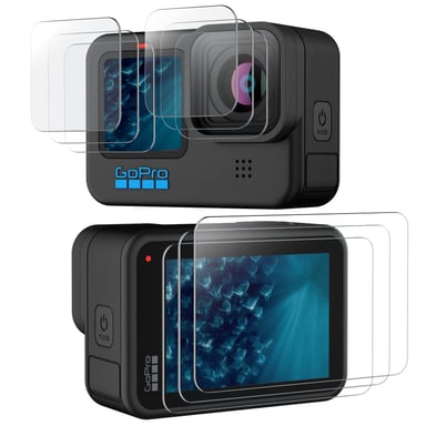 Cache d'écran de protection d'objectif pour Gopro 10, paquet de 9 Transparent