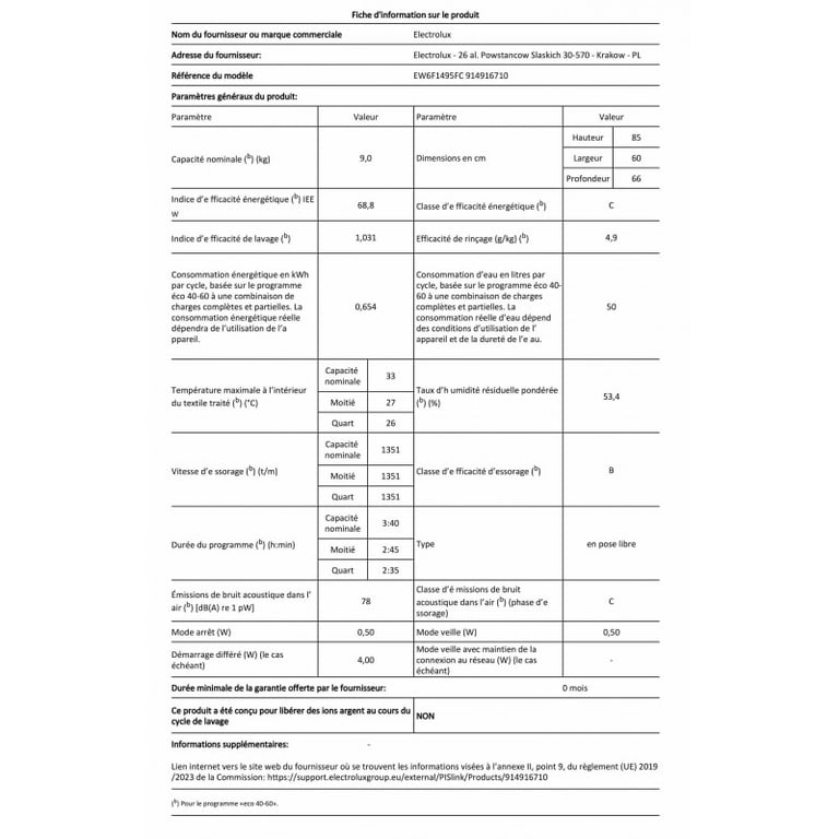 ELECTROLUX EW6F1495FC - vue 10
