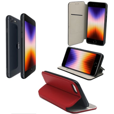 Apple iPhone SE 2022 5G Etui housse rabat protection rouge