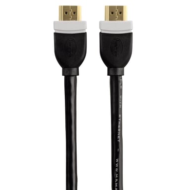 Cable HDMI de alta velocidad, Ethernet, dorado, doble blindaje, negro, 5,00 m