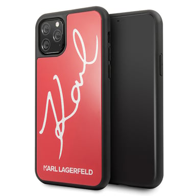 Étui Karl Lagerfeld pour iPhone 11 Pro rouge Signature Glitter