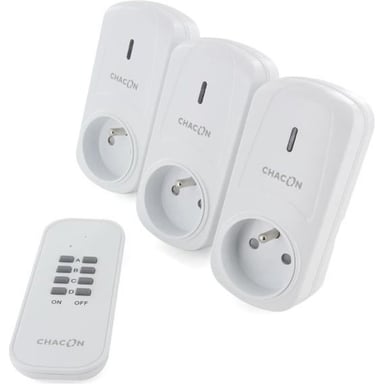 CHACON Set di 3 prese On/Off + telecomando 2000W - FR